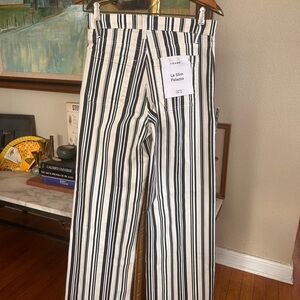 Frame Denim Black and White Striped Jeans
